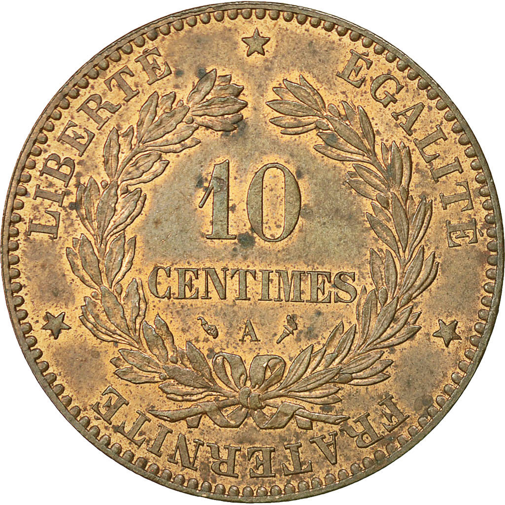 Coin, France, Cérès, 10 Centimes, 1897, Paris, AU(55-58), Bronze, KM:815.1