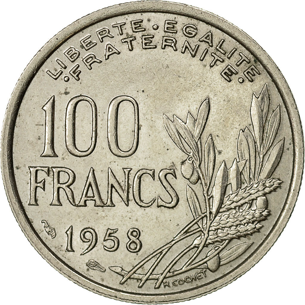 Monnaie, France, Cochet, 100 Francs, 1958, SUP, Copper-nickel, KM:919.1