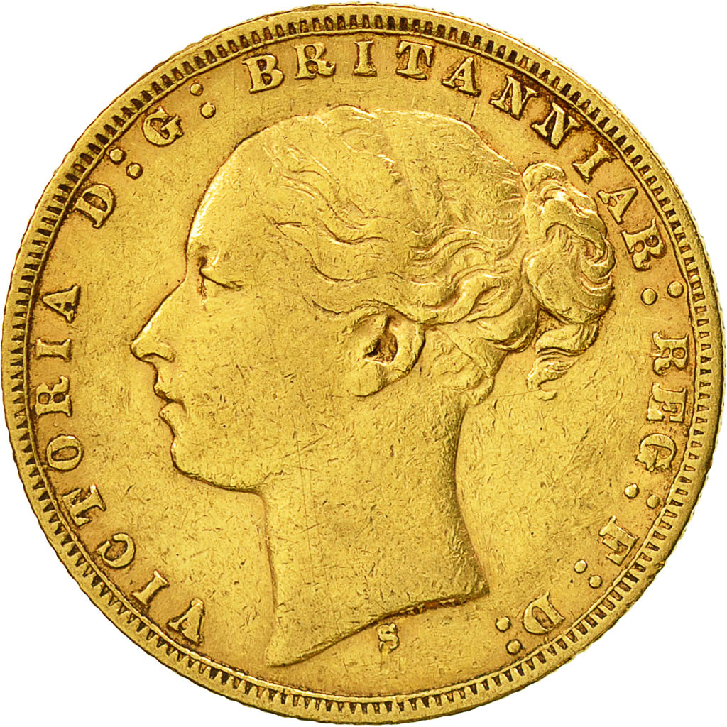 Münze, Australien, Victoria, Sovereign, 1874, Sydney, SS, Gold, KM:7