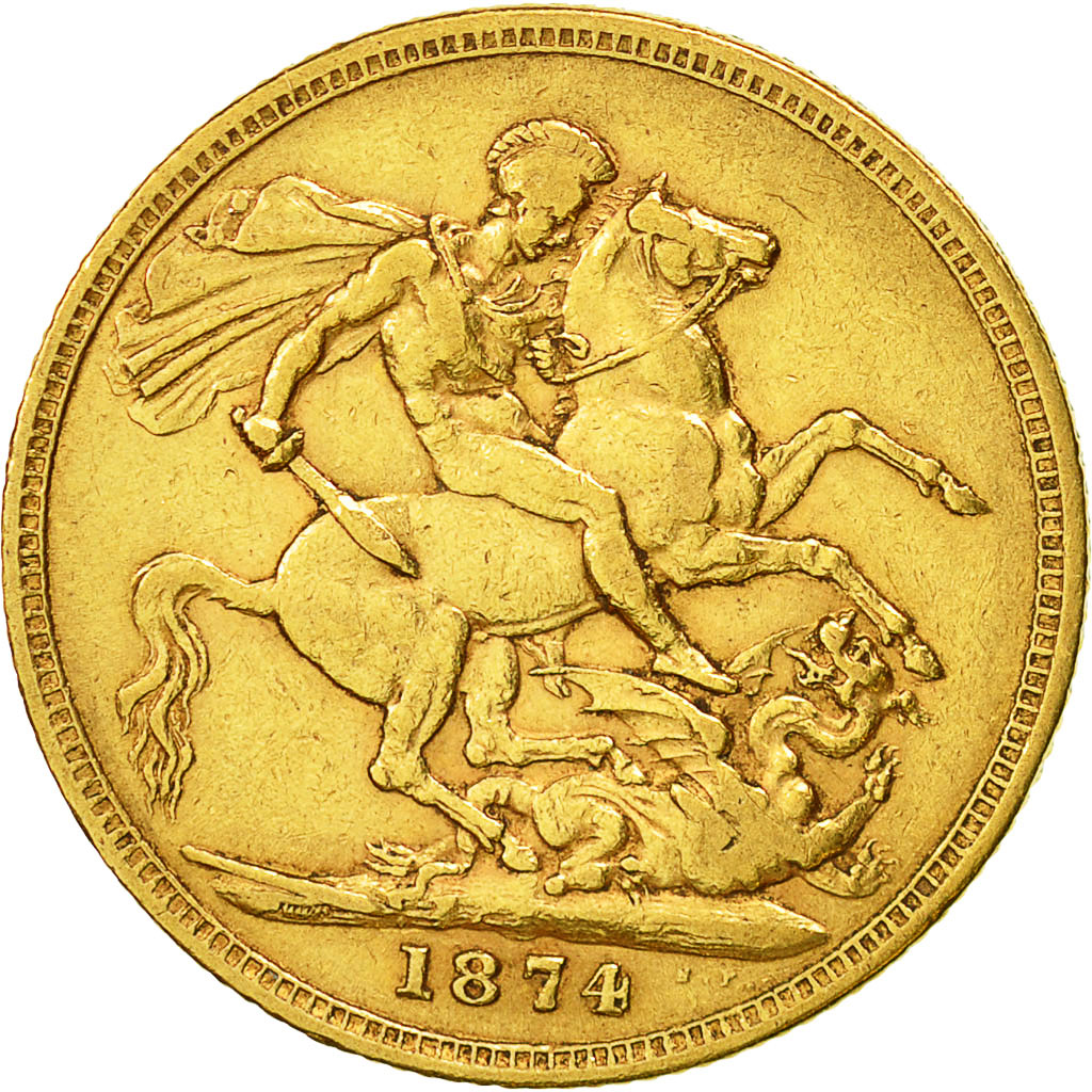 Münze, Australien, Victoria, Sovereign, 1874, Sydney, SS, Gold, KM:7
