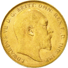 Coin, Australia, Edward VII, Sovereign, 1908, Perth, AU(55-58), Gold, KM:15