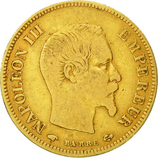 France, Napoleon III, 10 Francs, 1858, Paris, VF(20-25), Gold, KM 784.3