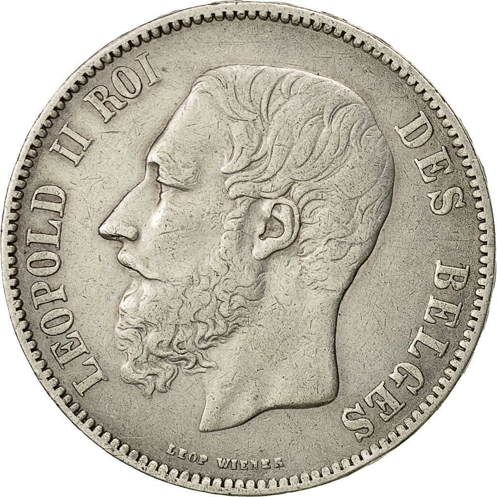 Belgium, Leopold II, 5 Francs, 5 Frank, 1870, EF(40-45), Silver, KM:24