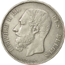 Belgium, Leopold II, 5 Francs, 5 Frank, 1870, EF(40-45), Silver, KM:24