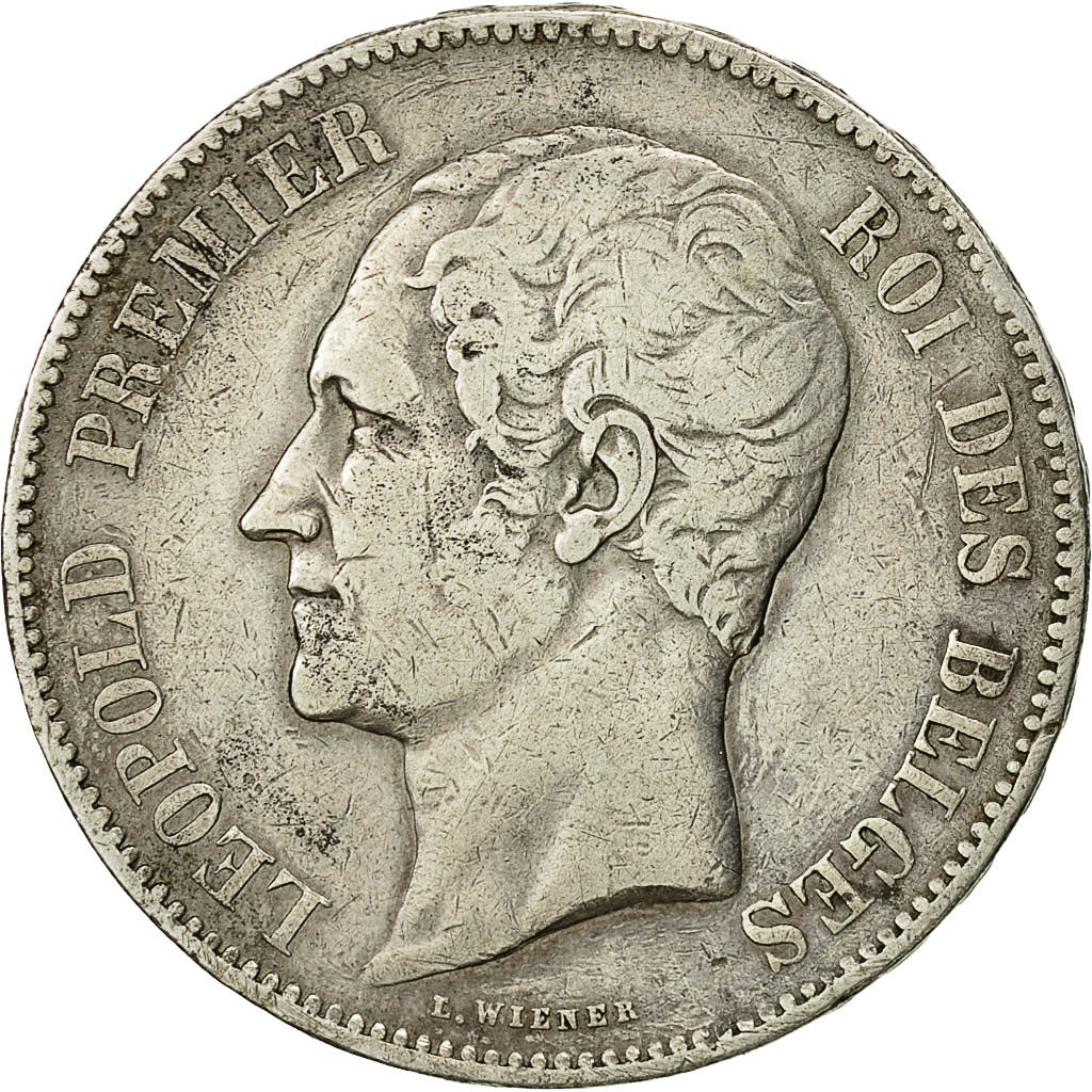 Belgium, Leopold I, 5 Francs, 5 Frank, 1851, VF(30-35), Silver, KM:17