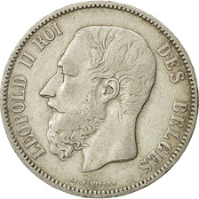 Belgium, Leopold II, 5 Francs, 5 Frank, 1869, VF(30-35), Silver, KM:24