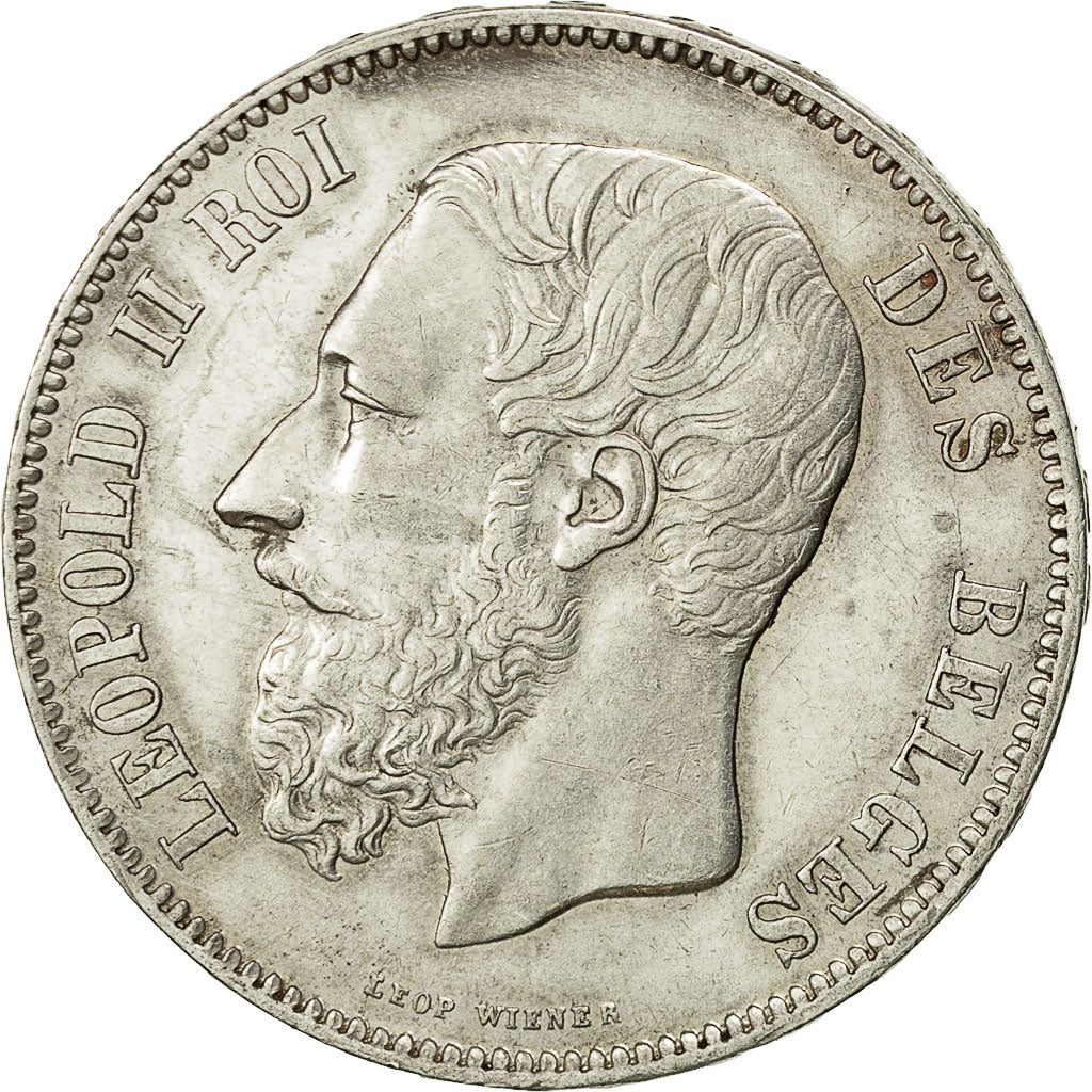 Münze, Belgien, Leopold II, 5 Francs, 5 Frank, 1868, SS+, Silber, KM:24