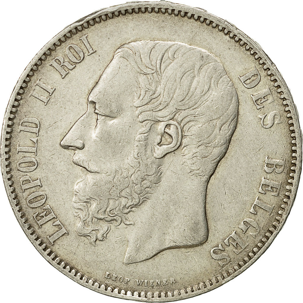 Belgium, Leopold II, 5 Francs, 5 Frank, 1868, EF(40-45), Silver, KM:24