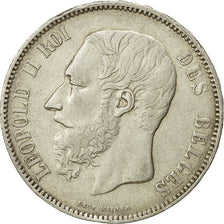 Belgium, Leopold II, 5 Francs, 5 Frank, 1868, EF(40-45), Silver, KM:24
