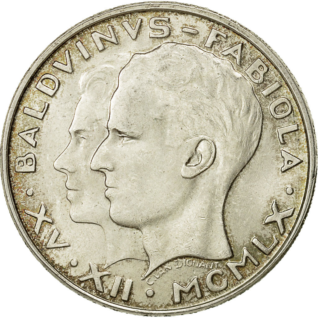 Belgio, 50 Francs, 50 Frank, 1960, BB+, Argento, KM:152.1