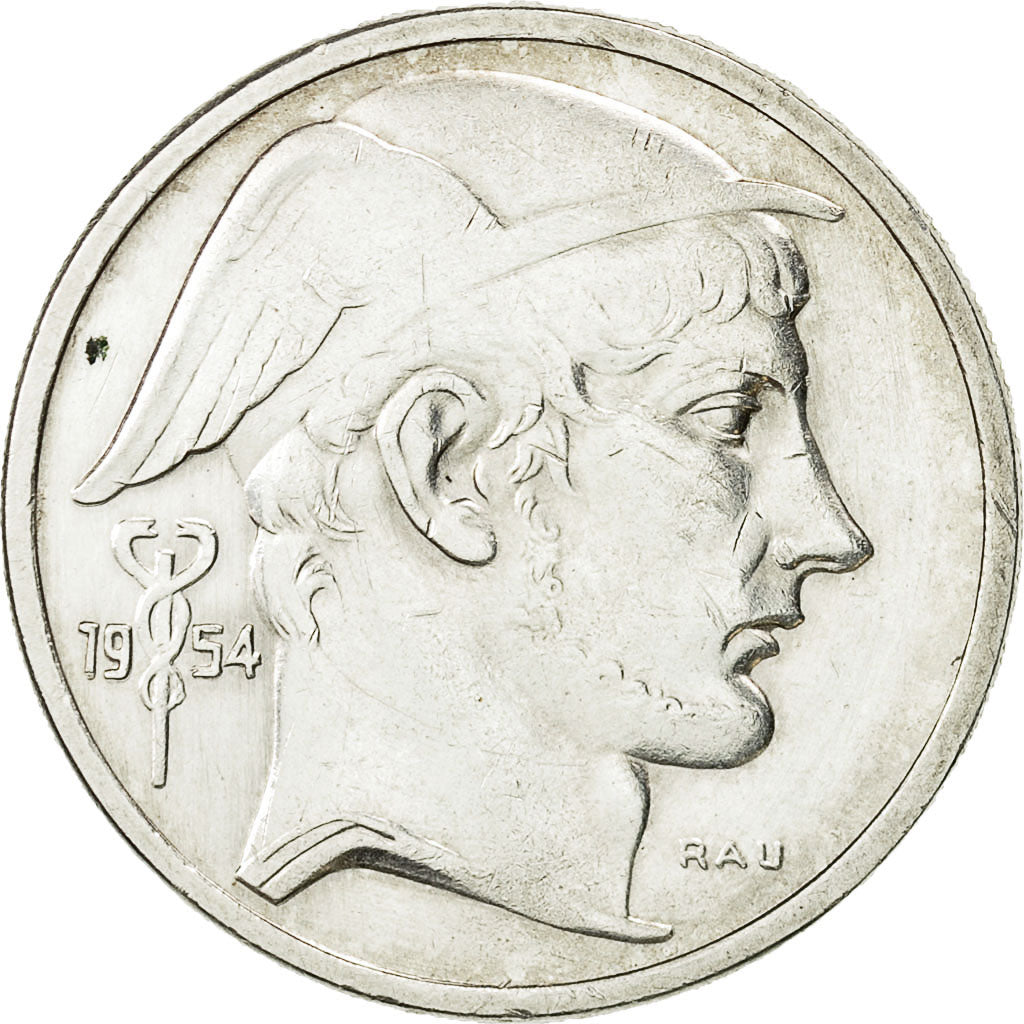 Belgium, 50 Francs, 50 Frank, 1954, AU(50-53), Silver, KM:136.1