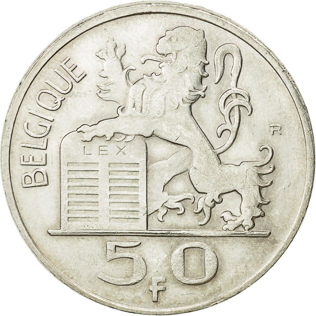 Belgium, 50 Francs, 50 Frank, 1954, AU(50-53), Silver, KM:136.1