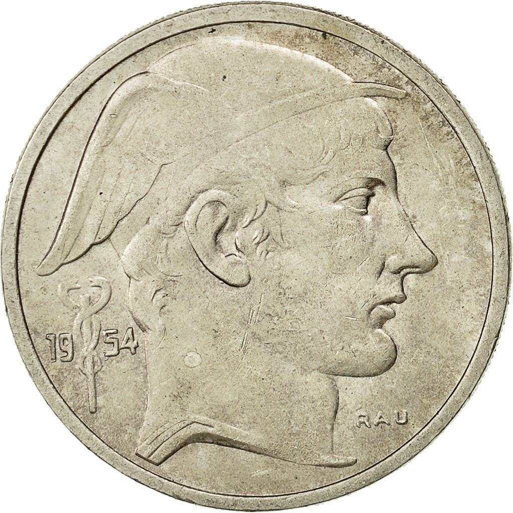 Belgium, 50 Francs, 50 Frank, 1954, AU(50-53), Silver, KM:136.1