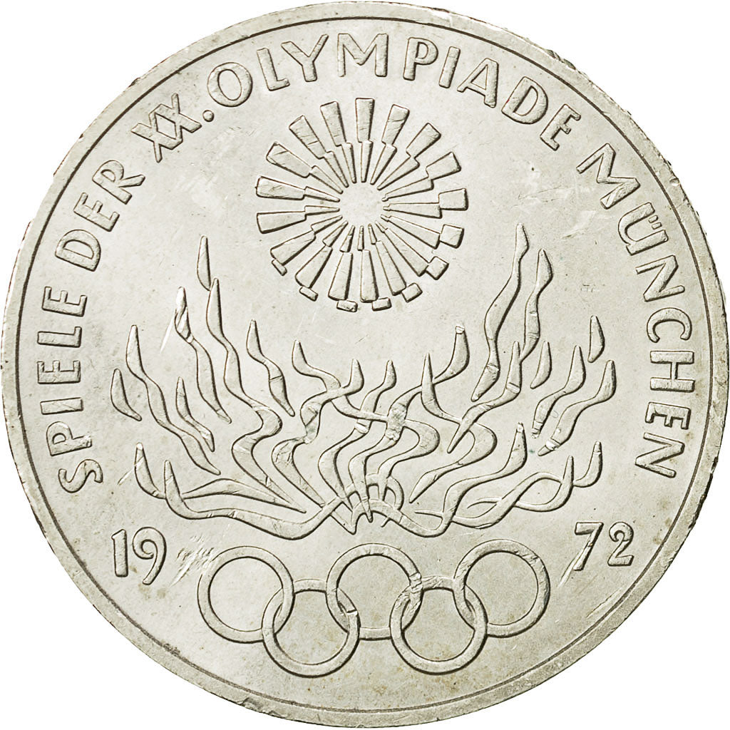 GERMANY - FEDERAL REPUBLIC, 10 Mark, 1972, Hamburg, AU(50-53), Silver, KM:134.1
