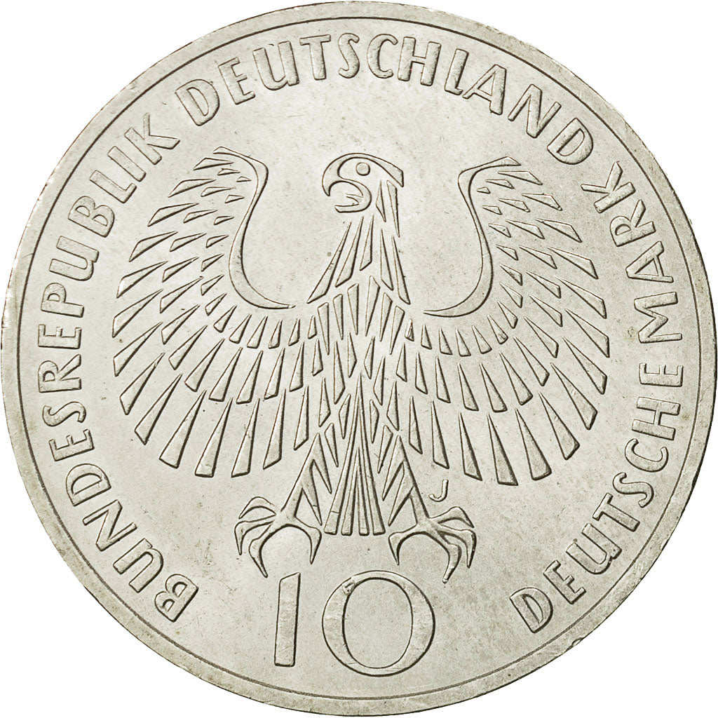 GERMANY - FEDERAL REPUBLIC, 10 Mark, 1972, Hamburg, AU(50-53), Silver, KM:134.1