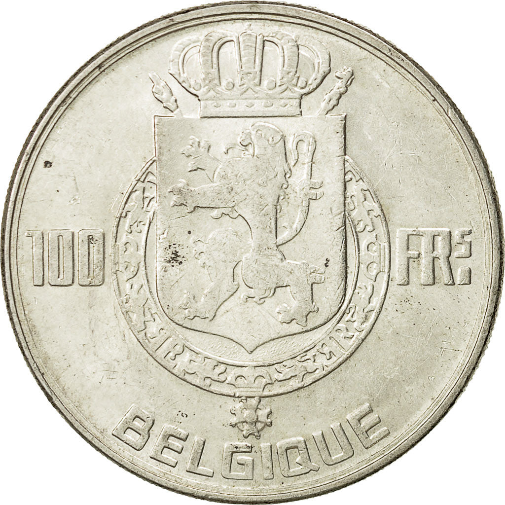 Coin, Belgium, 100 Francs, 100 Frank, 1949, AU(55-58), Silver, KM:138.1
