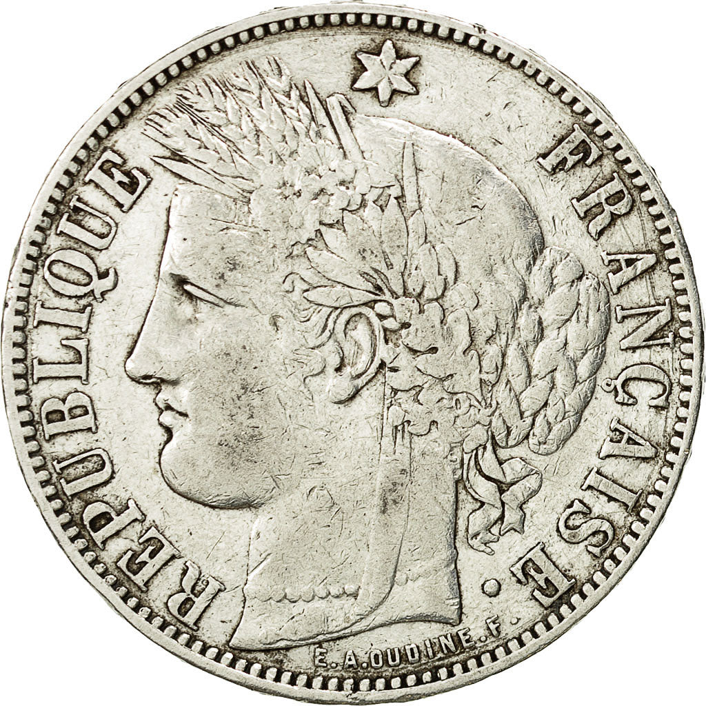 Münze, Frankreich, Cérès, 5 Francs, 1870, Bordeaux, S+, Silber, KM:818.2