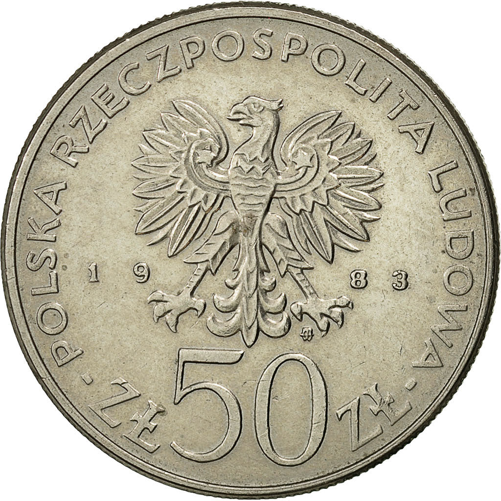 Coin, Poland, 50 Zlotych, 1983, Warsaw, AU(50-53), Copper-nickel, KM:145