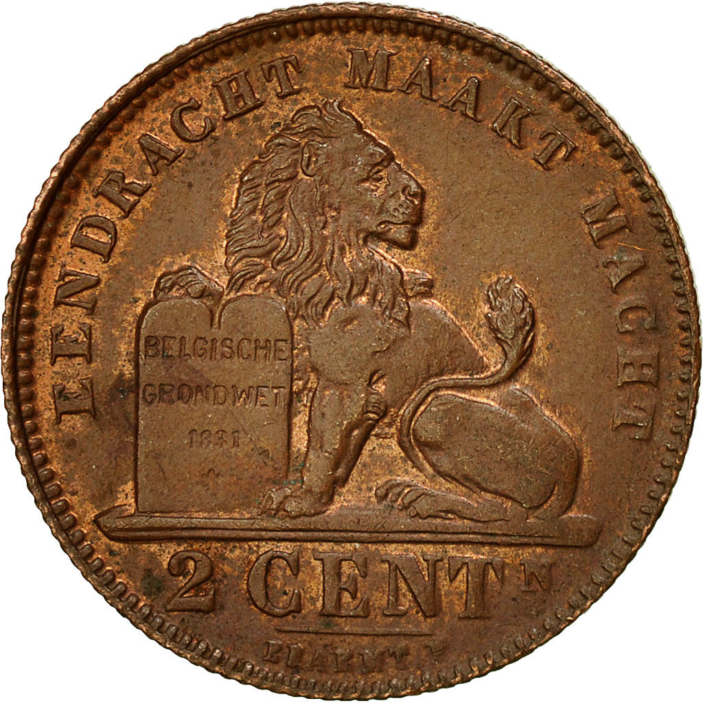 Coin, Belgium, Albert I, 2 Centimes, 1911, AU(50-53), Copper, KM:65