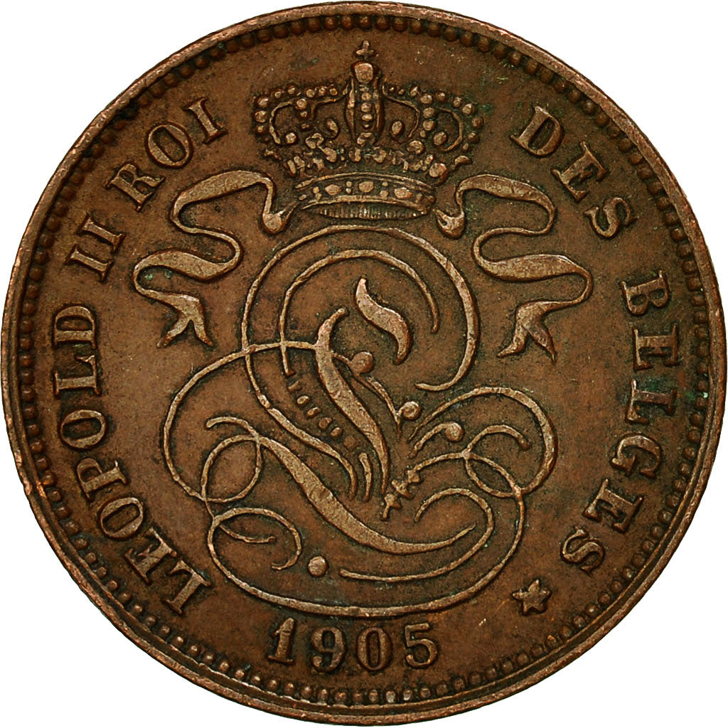 Coin, Belgium, Albert I, 2 Centimes, 1905, EF(40-45), Copper, KM:36