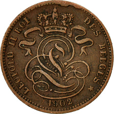 Belgium, Leopold II, Centime, 1902, AU(50-53), Copper, KM:33.2