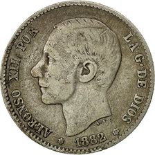 Münze, Spanien, Alfonso XII, Peseta, 1882, Madrid, SS, Silber, KM:686