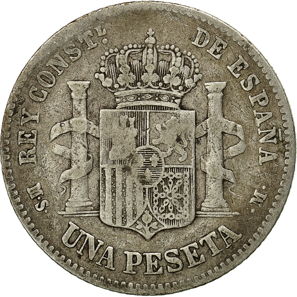 Coin, Spain, Alfonso XII, Peseta, 1882, Madrid, EF(40-45), Silver, KM:686