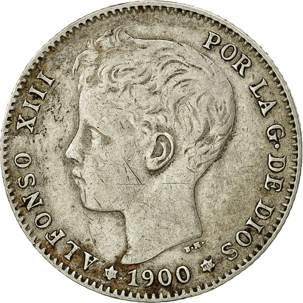 Monnaie, Espagne, Alfonso XIII, Peseta, 1900, Valencia, TTB, Argent, KM:706