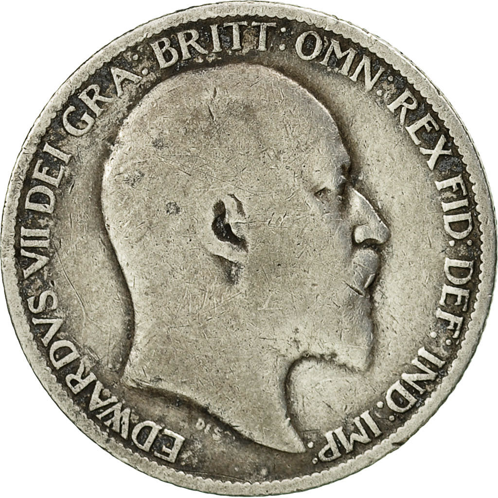Great Britain, Edward VII, 6 Pence, 1906, VF(30-35), Silver, KM:799