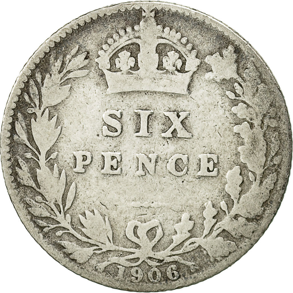 Great Britain, Edward VII, 6 Pence, 1906, VF(30-35), Silver, KM:799