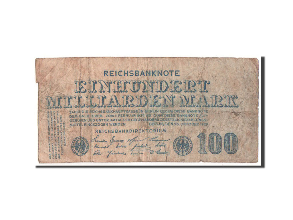 Germany, 100 Milliarden Mark, 1923, KM #126, VF(20-25)