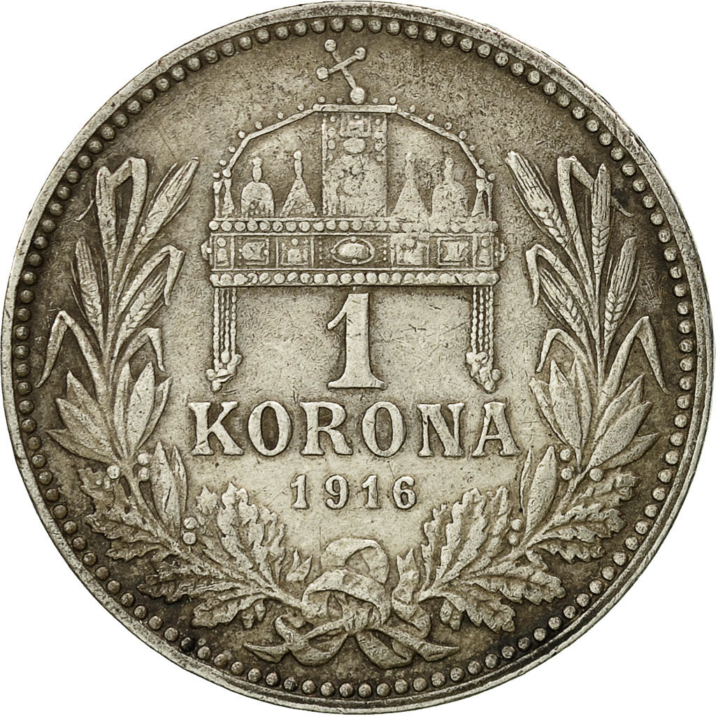 Hongrie, Franz Joseph I, Korona, 1916, Kremnitz, TTB+, Argent, KM:492