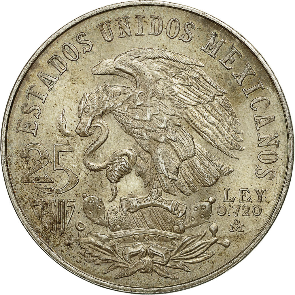 Mexique, 25 Pesos, 1968, Mexico City, TTB+, Argent, KM:479.1