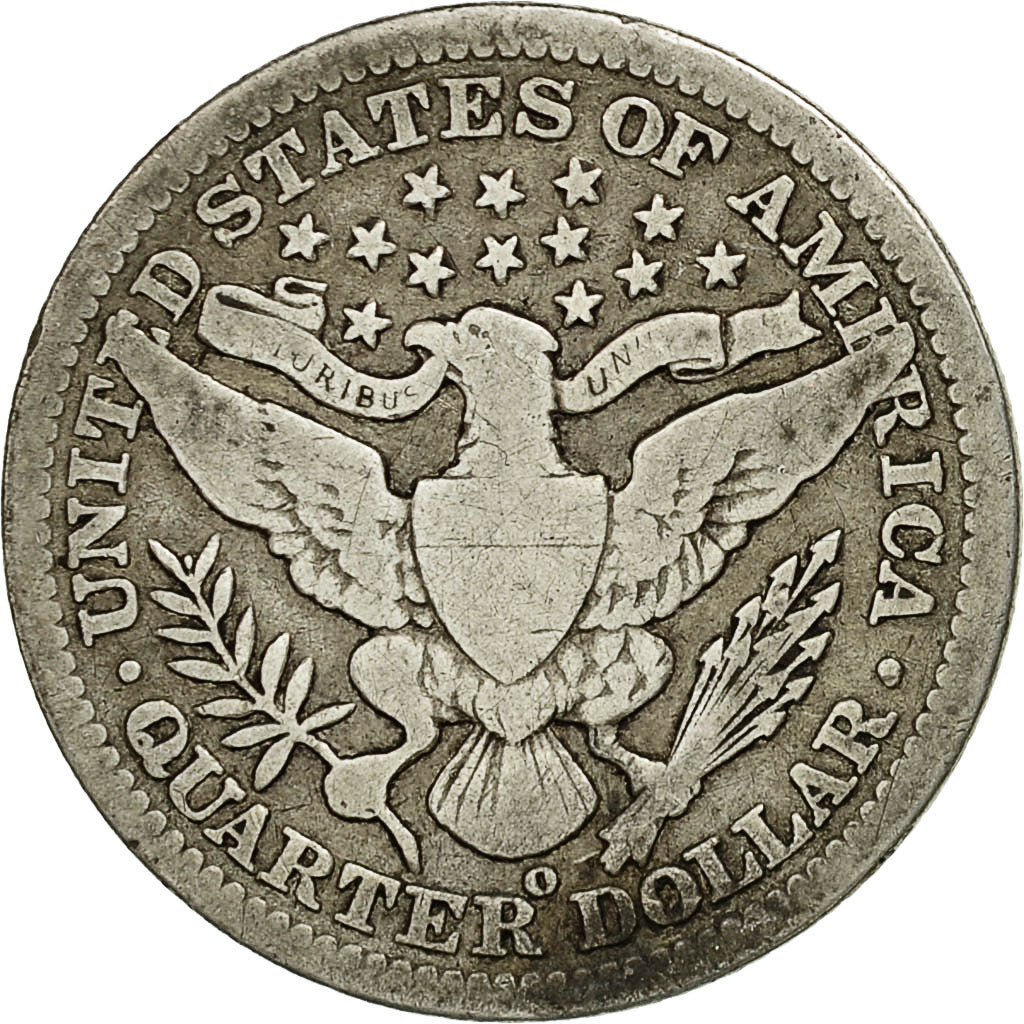 Coin, United States, Barber Quarter, Quarter, 1904, U.S. Mint, New Orleans