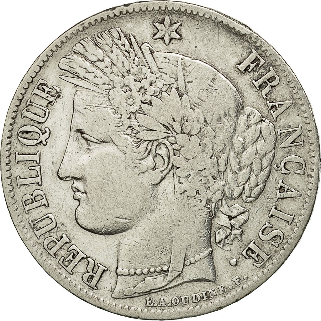 France, Cérès, 5 Francs, 1850, Paris, VF(30-35), Silver, KM:761.1, Gadoury:719