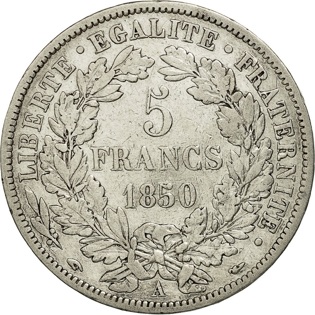 France, Cérès, 5 Francs, 1850, Paris, VF(30-35), Silver, KM:761.1, Gadoury:719