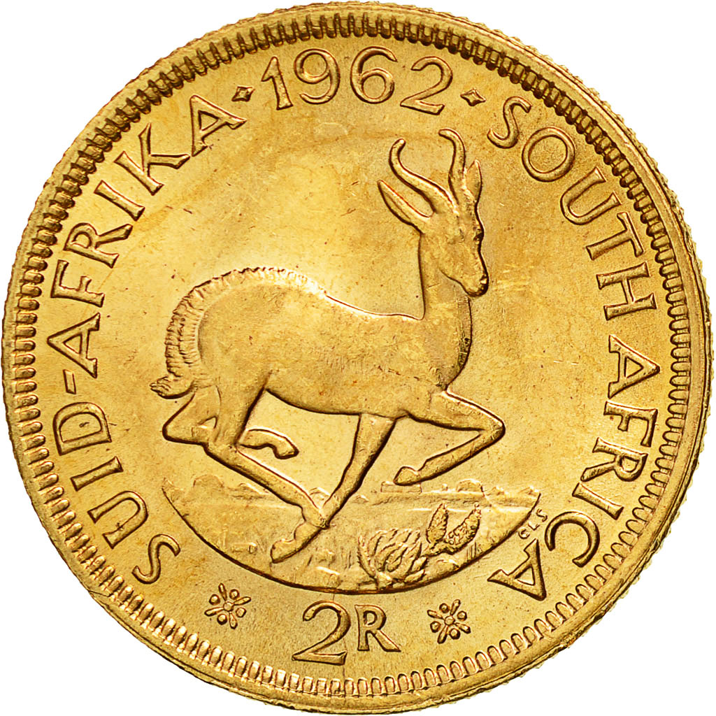 Coin, South Africa, 2 Rand, 1962, MS(63), Gold, KM:64