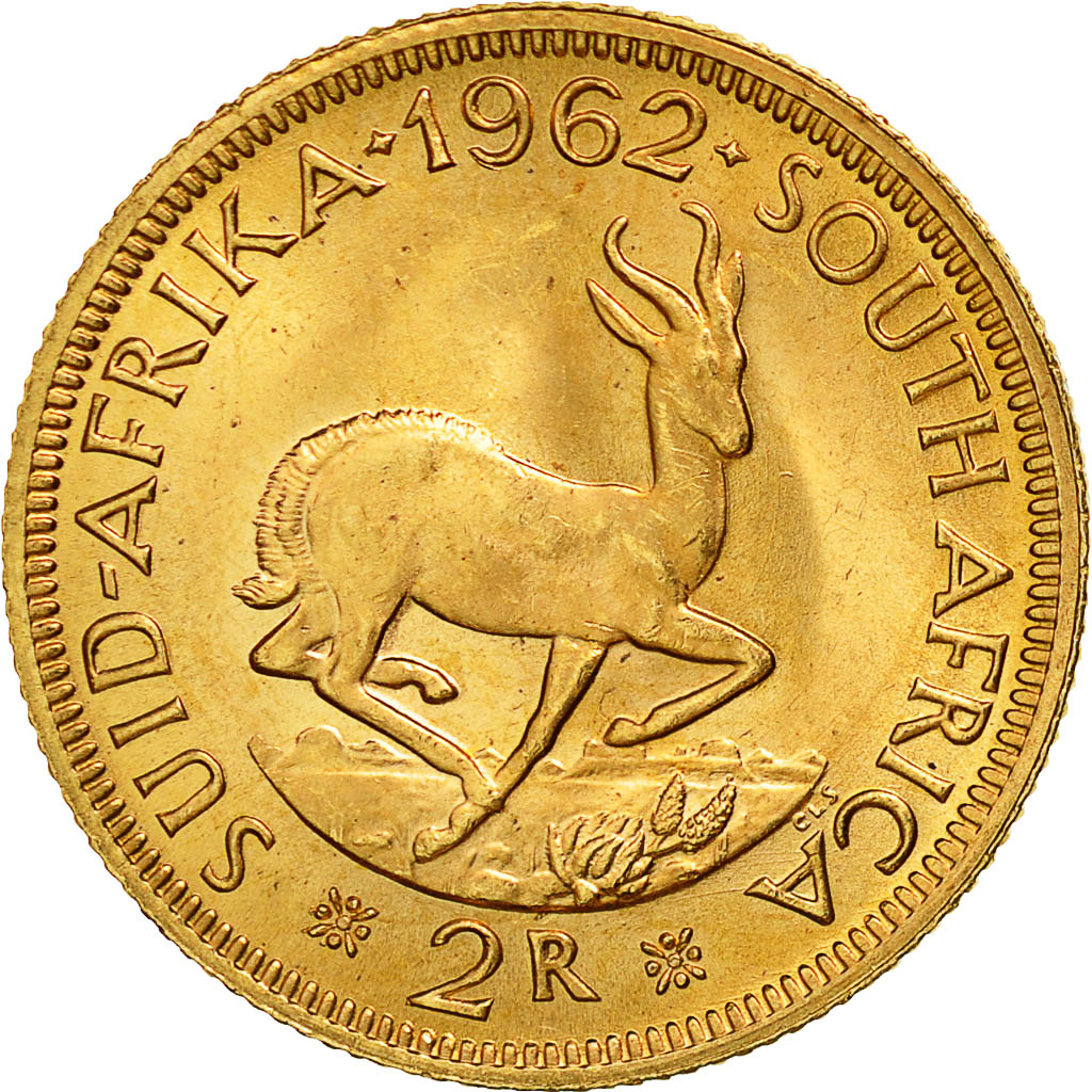 Coin, South Africa, 2 Rand, 1962, MS(63), Gold, KM:64