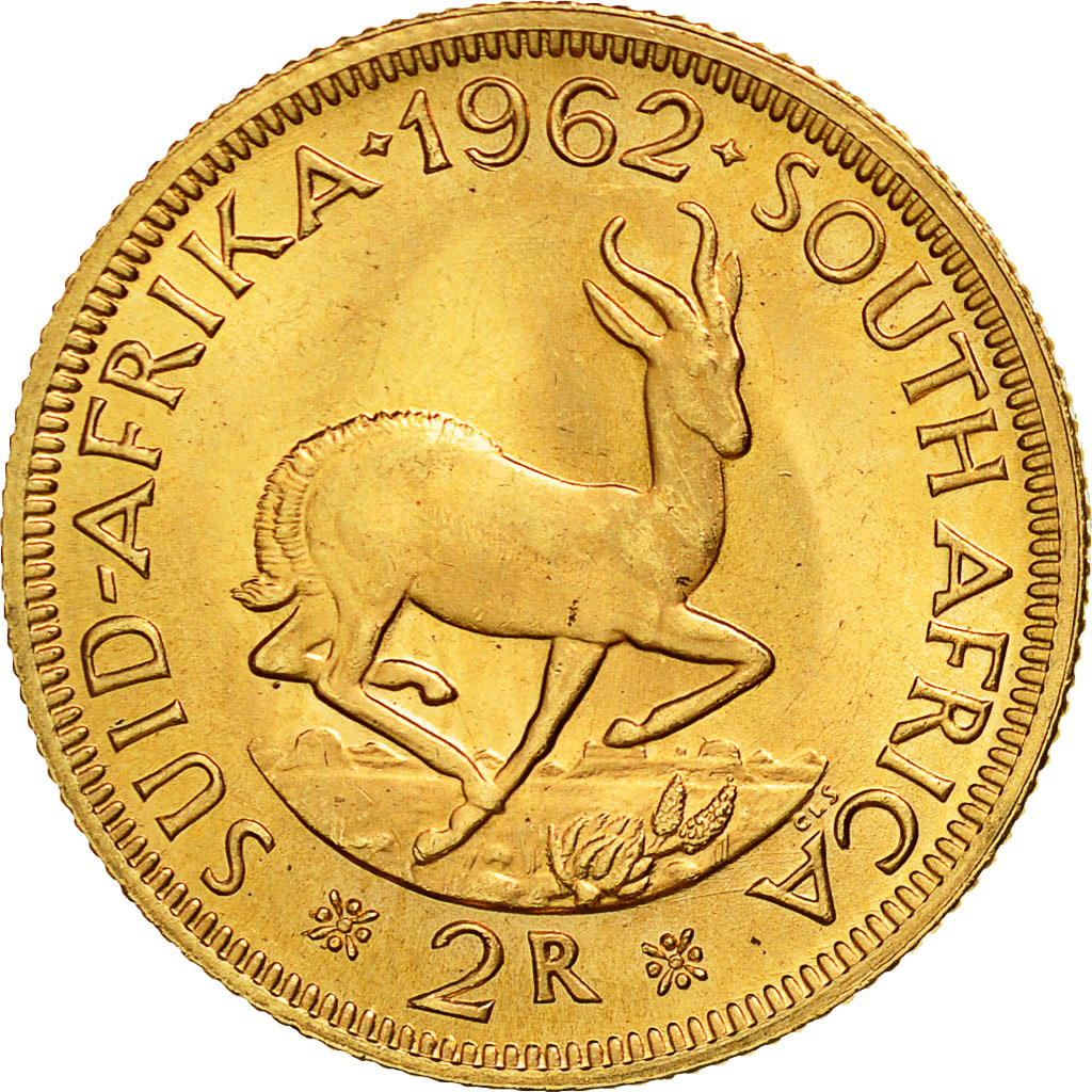 Coin, South Africa, 2 Rand, 1962, MS(63), Gold, KM:64