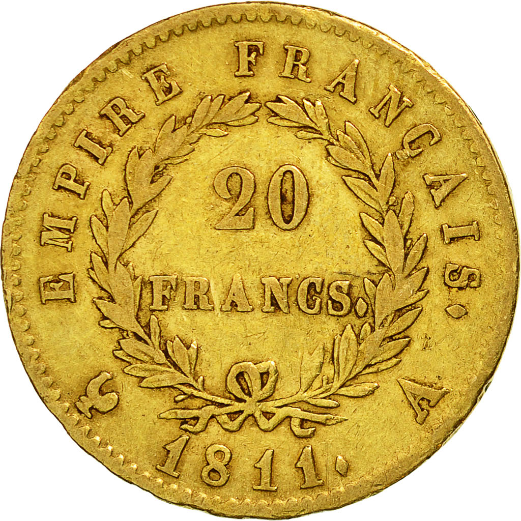 Coin, France, Napoléon I, 20 Francs, 1811, Paris, EF(40-45), Gold, KM:695.1