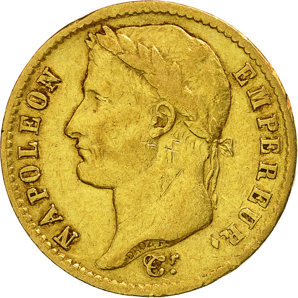 Moneta, Francia, Napoléon I, 20 Francs, 1808, Paris, BB, Oro, KM:687.1