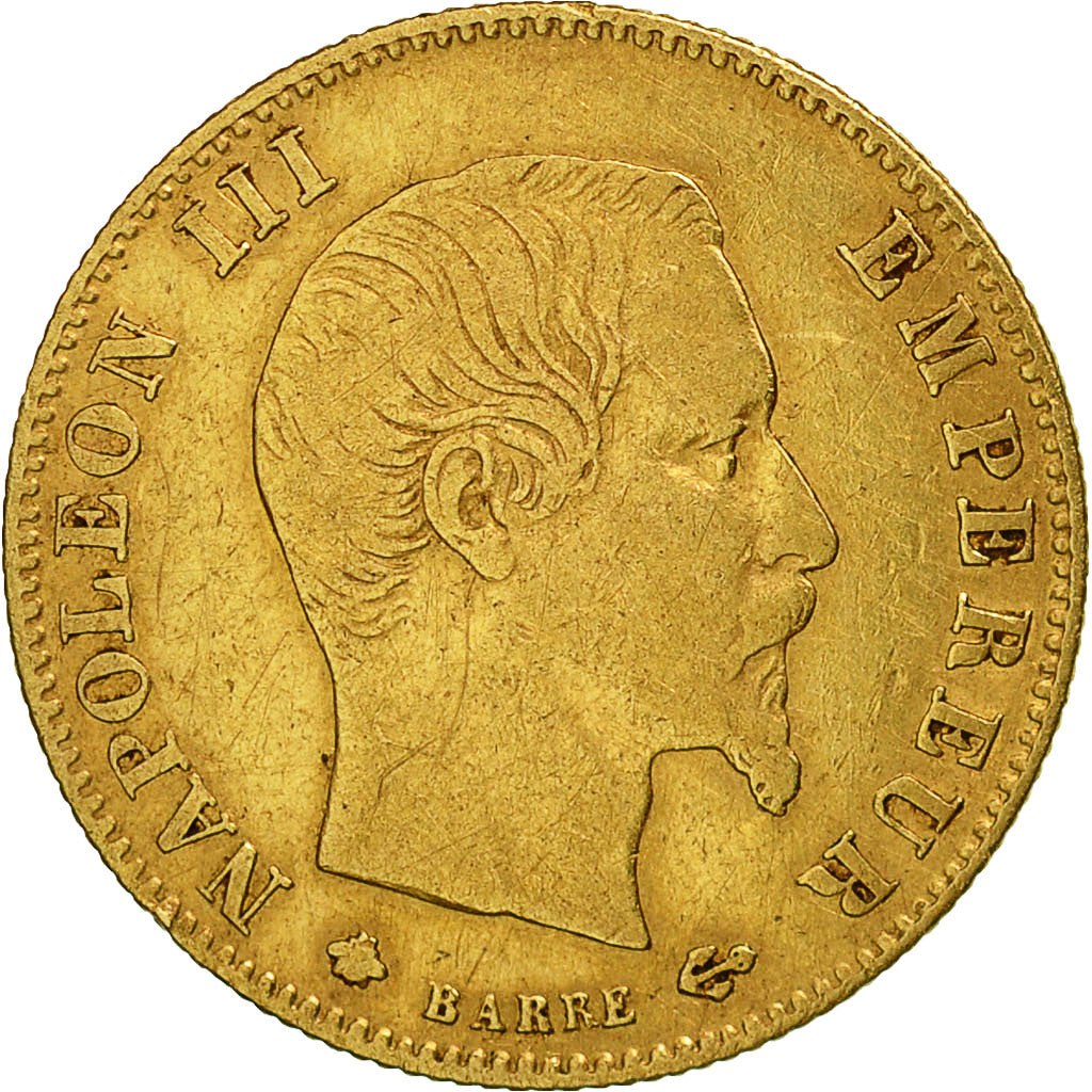 France, Napoleon III, 5 Francs, 1860, Strasbourg, VF(30-35), Gold, KM 787.2