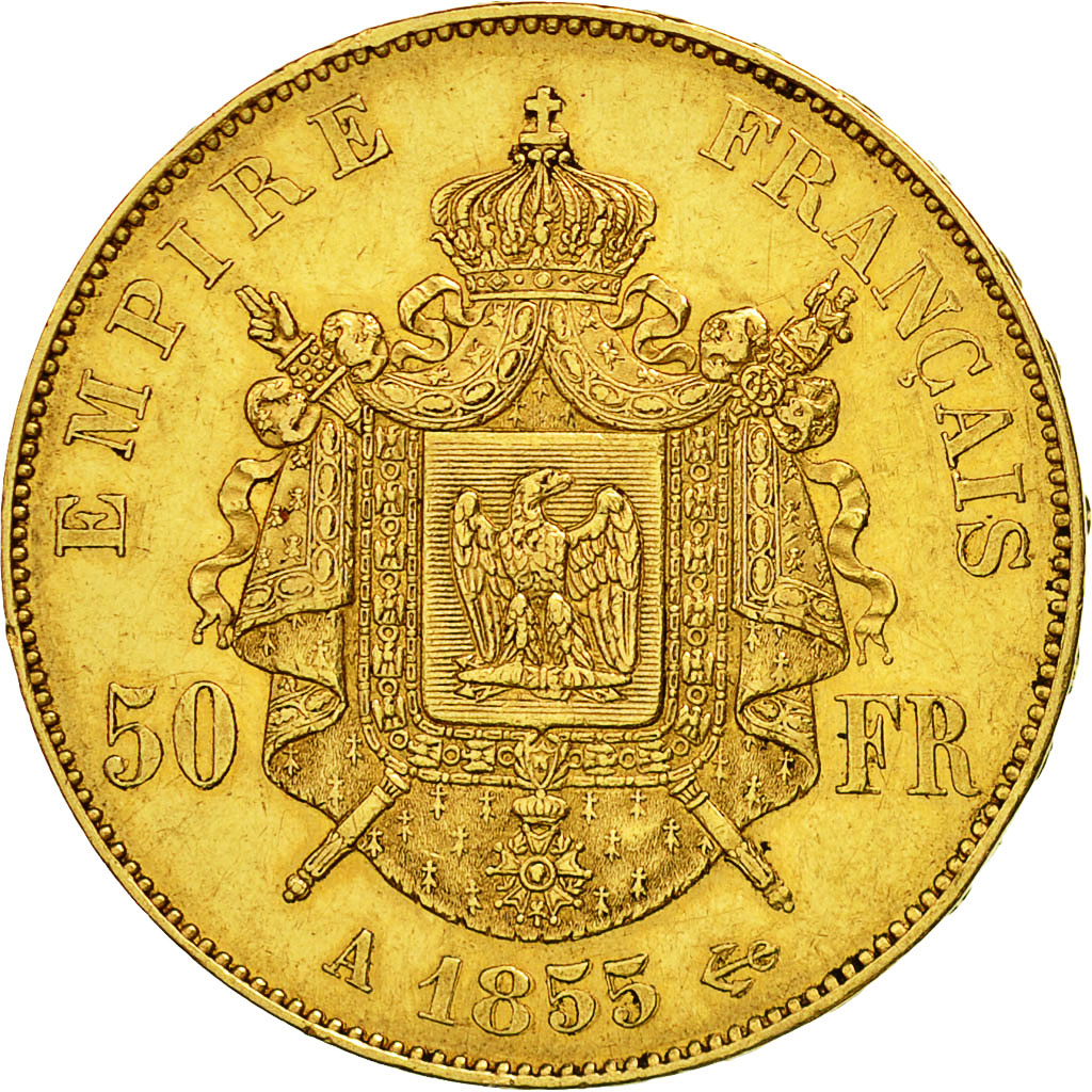 Münze, Frankreich, Napoleon III, Napoléon III, 50 Francs, 1855, Paris, SS+
