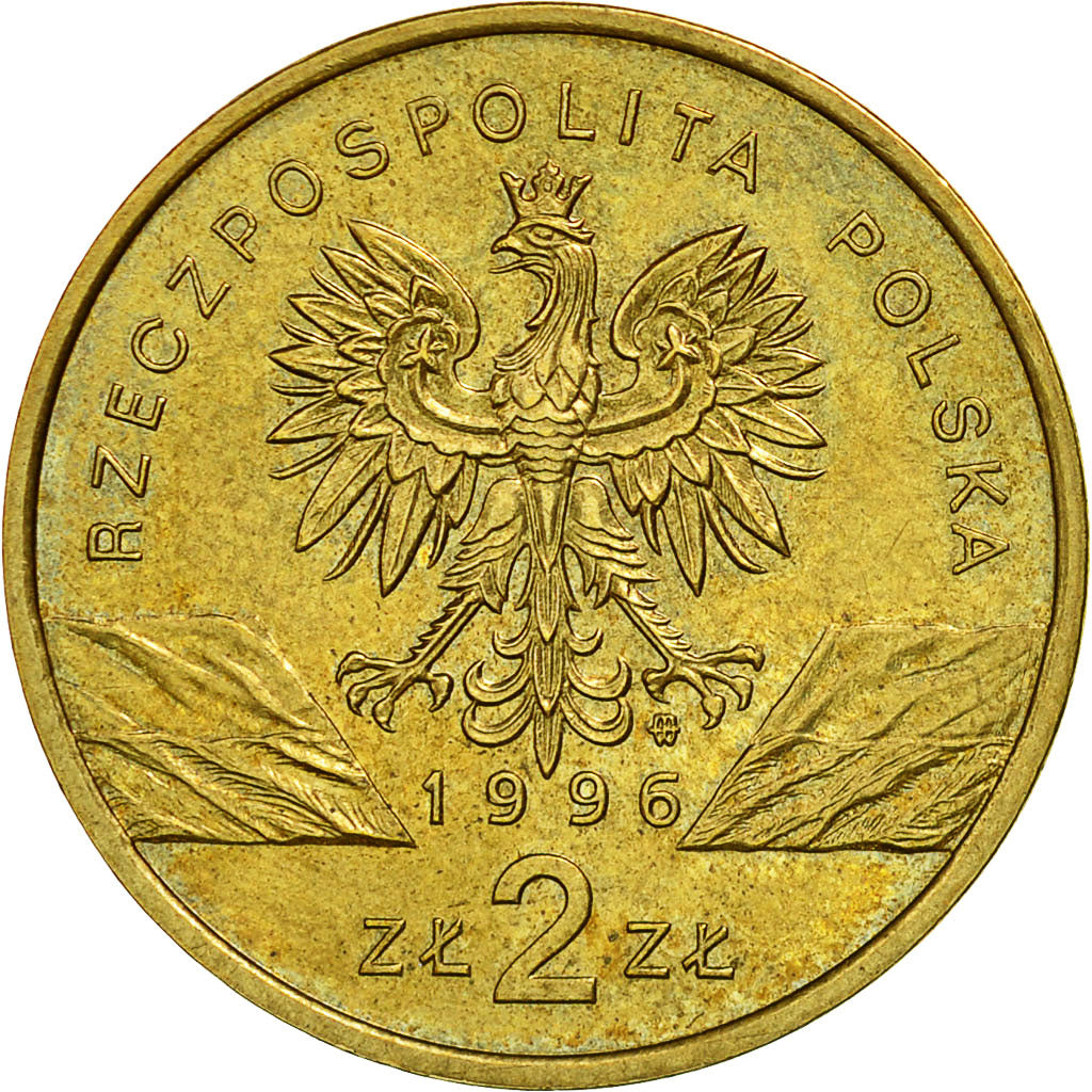 Poland, 2 Zlote, 1996, MS(63), Brass, KM:311