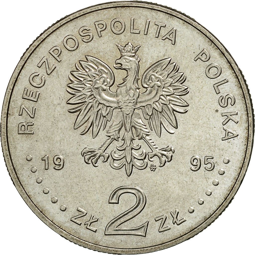 Poland, 2 Zlote, 1995, MS(63), Copper-nickel, KM:297