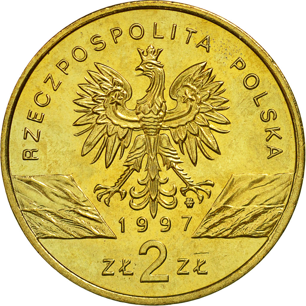 Coin, Poland, 2 Zlote, 1997, MS(63), Brass, KM:329