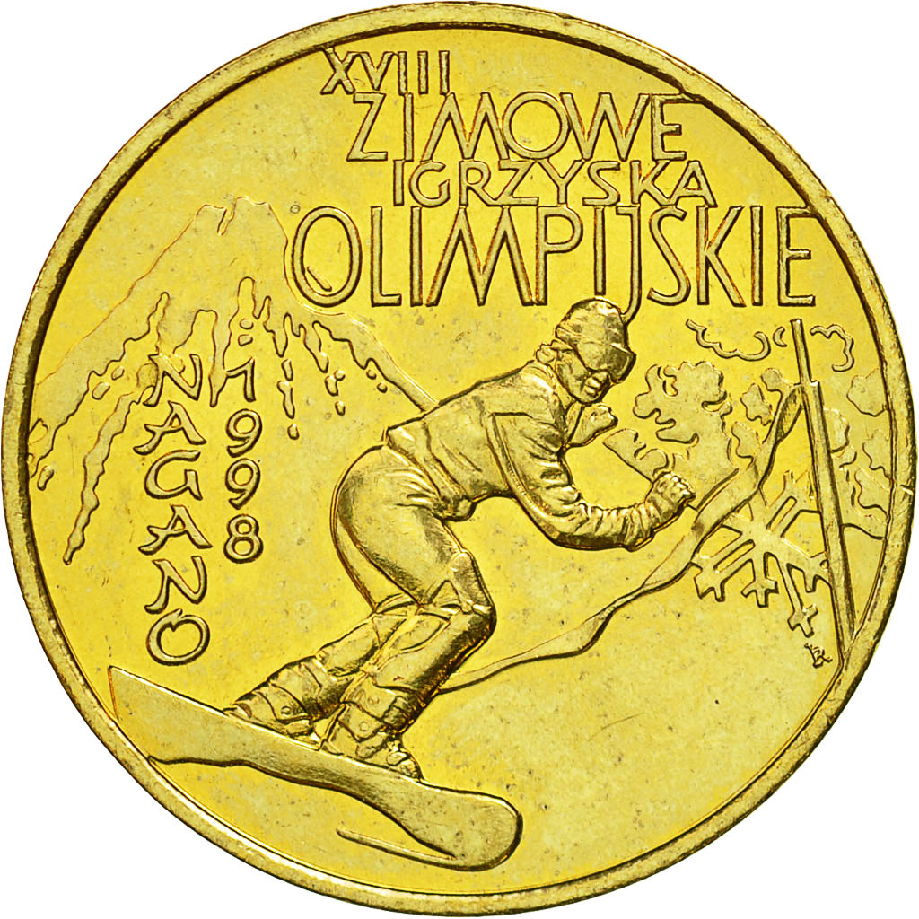 Coin, Poland, 2 Zlote, 1998, MS(63), Brass, KM:335