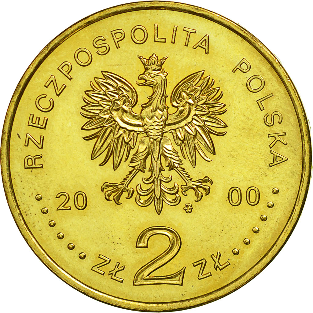 Coin, Poland, 2 Zlote, 2000, Warsaw, MS(63), Brass, KM:376