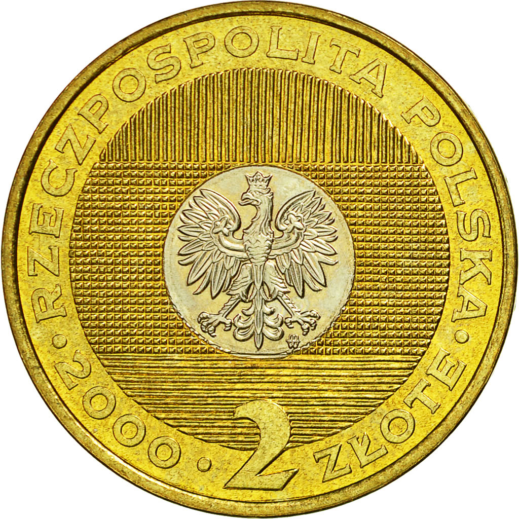 Coin, Poland, 2 Zlote, 2000, Warsaw, MS(63), Bi-Metallic, KM:374