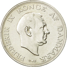 Coin, Denmark, Frederik IX, 2 Kroner, 1958, Copenhagen, MS(63), Silver, KM:845